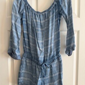 Chelsea & Violet Denim Blue Ruffled Top